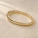 9ct Gold Hinged Bangle with lab diamonds 0.10ct lab-grown diamonds