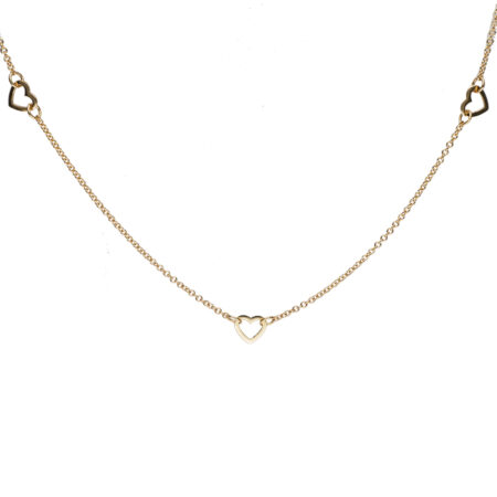 9ct gold 5 Heart Link Chain