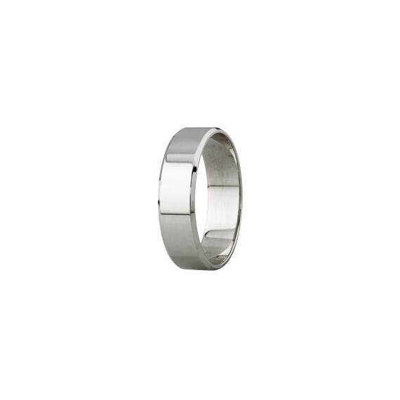 9ct White Gold Bevel Edge Wedding Band (5mm)