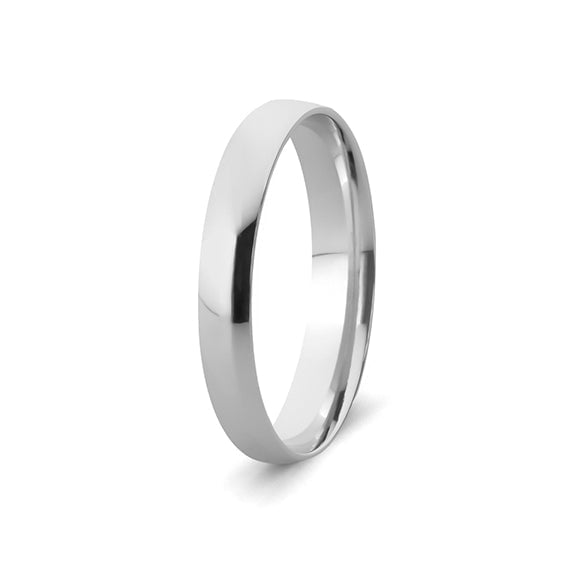 9ct White Gold Light Comfort Fit Wedding Band (3mm)