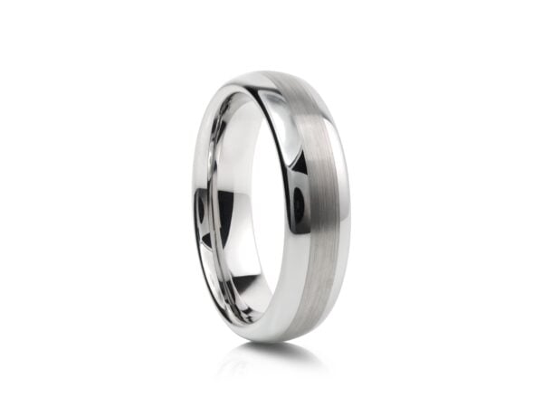 6mm Polished Tungsten Ring with Bevelled Edges