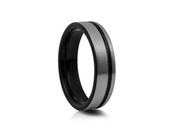 6mm Black Tungsten Ring with Polished Edges