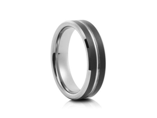 6mm Tungsten Ring with Rose Gold Inlay