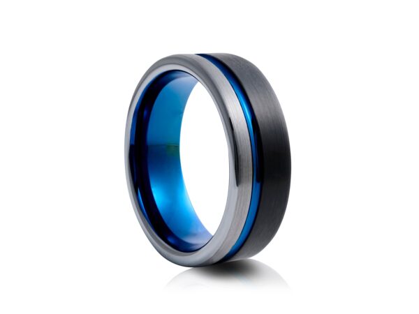 8mm Black Tungsten Ring with Polished Edges