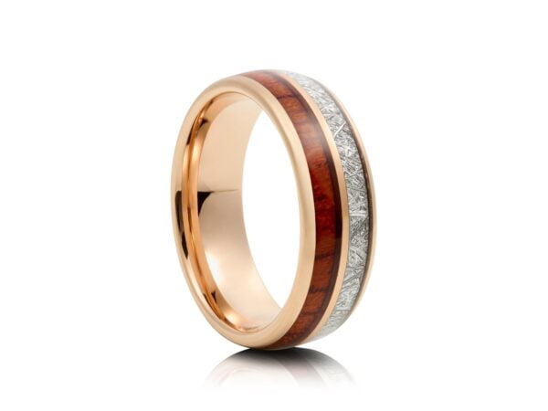 8mm Tungsten Ring with Rose Gold Inlay