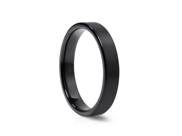 4mm Matt Black Plating Flat Band Tungsten Ring