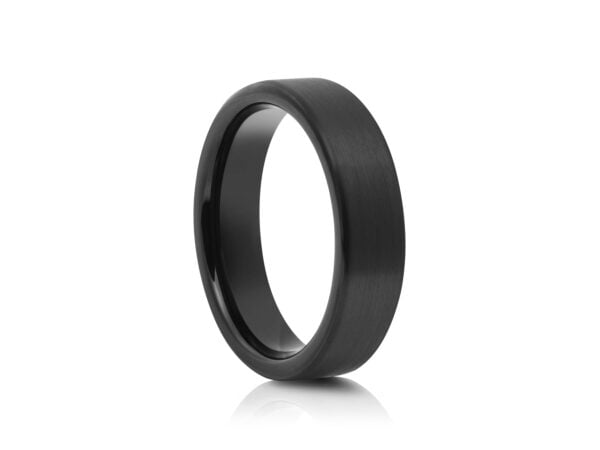 6mm Matt Black Plating Straight Band Tungsten Ring