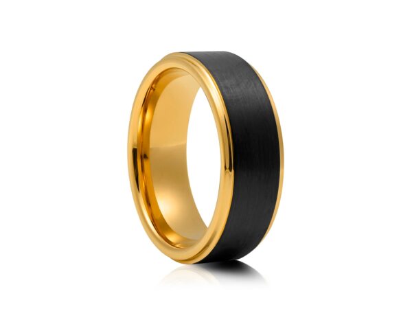 8mm Black Tungsten Ring with Carbon Fibre Inlay