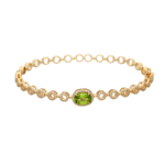 14ct Gold Diamond Peridot Bangle