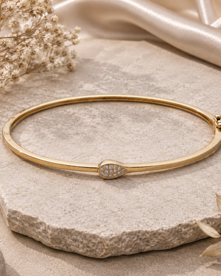 9ct Gold Diamond Bangle
